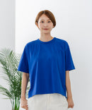 【C-FORTPOINT/フォートポイント】【ストレッチ性抜群の冷感素材を使用】後ろタック入り 5分袖Tシャツ 立体感 美シルエット ラウンドヘム 接触冷感 涼しい 体形カバー