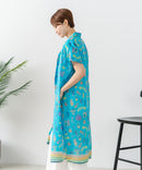 【C-FORT POINT/フォートポイント】さらっと軽やか インド綿 総柄シャツワンピース リゾート Aライン フレア 羽織り ナチュラル 軽やか 旅行 コットン100%