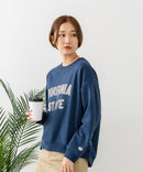 【DISCUS/ディスカス】カレッジロゴ 裏起毛スウェット 裾ラウンド