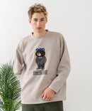 【BLUE STANDARD/ブルースタンダード】パフィースウェット 部分刺繍クルーネック トレーナー ストレッチ 春服 ❘ジーンズメイト公式オンラインショップ