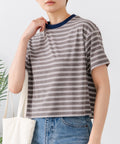 【C-FORT POINT/フォートポイント】ボーダークロップド丈Ｔシャツ