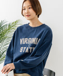 【DISCUS/ディスカス】カレッジロゴ 裏起毛スウェット 裾ラウンド