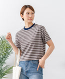 【C-FORT POINT/フォートポイント】ボーダークロップド丈Ｔシャツ