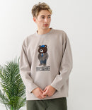 【BLUE STANDARD/ブルースタンダード】パフィースウェット 部分刺繍クルーネック トレーナー ストレッチ 春服 ❘ジーンズメイト公式オンラインショップ