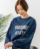 【DISCUS/ディスカス】カレッジロゴ 裏起毛スウェット 裾ラウンド