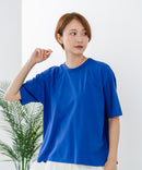 【C-FORTPOINT/フォートポイント】【ストレッチ性抜群の冷感素材を使用】後ろタック入り 5分袖Tシャツ 立体感 美シルエット ラウンドヘム 接触冷感 涼しい 体形カバー