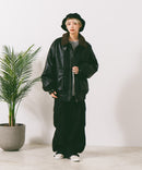 【SAVIER/サビアー】ボア衿G1PUレザーブルゾン