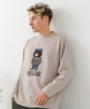 【BLUE STANDARD/ブルースタンダード】パフィースウェット 部分刺繍クルーネック トレーナー ストレッチ 春服 ❘ジーンズメイト公式オンラインショップ