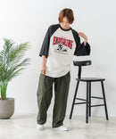 【C-FORT POINT/フォートポイント】フレンチブルドッグプリント ラグランＴ 犬好き フレブル アニマル グラフィック バイカラー 配色 古着女子 ストリート ❘ジーンズメイト公式オンラインショップ