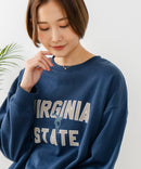 【DISCUS/ディスカス】カレッジロゴ 裏起毛スウェット 裾ラウンド