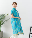 【C-FORT POINT/フォートポイント】さらっと軽やか インド綿 総柄シャツワンピース リゾート Aライン フレア 羽織り ナチュラル 軽やか 旅行 コットン100%