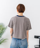 【C-FORT POINT/フォートポイント】ボーダークロップド丈Ｔシャツ