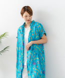 【C-FORT POINT/フォートポイント】さらっと軽やか インド綿 総柄シャツワンピース リゾート Aライン フレア 羽織り ナチュラル 軽やか 旅行 コットン100%