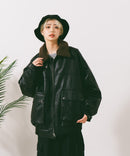 【SAVIER/サビアー】ボア衿G1PUレザーブルゾン