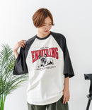 【C-FORT POINT/フォートポイント】フレンチブルドッグプリント ラグランＴ 犬好き フレブル アニマル グラフィック バイカラー 配色 古着女子 ストリート ❘ジーンズメイト公式オンラインショップ