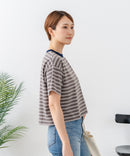 【C-FORT POINT/フォートポイント】ボーダークロップド丈Ｔシャツ