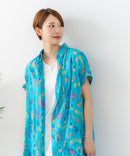 【C-FORT POINT/フォートポイント】さらっと軽やか インド綿 総柄シャツワンピース リゾート Aライン フレア 羽織り ナチュラル 軽やか 旅行 コットン100%