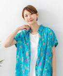 【C-FORT POINT/フォートポイント】さらっと軽やか インド綿 総柄シャツワンピース リゾート Aライン フレア 羽織り ナチュラル 軽やか 旅行 コットン100%