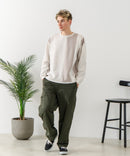 【BLUE STANDARD/ブルースタンダード】パフィースウェット 切り替え クルーネック トレーナー ストレッチ 春服