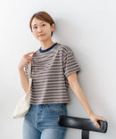 【C-FORT POINT/フォートポイント】ボーダークロップド丈Ｔシャツ