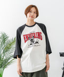 【C-FORT POINT/フォートポイント】フレンチブルドッグプリント ラグランＴ 犬好き フレブル アニマル グラフィック バイカラー 配色 古着女子 ストリート ❘ジーンズメイト公式オンラインショップ