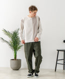 【BLUE STANDARD/ブルースタンダード】パフィースウェット 切り替え クルーネック トレーナー ストレッチ 春服