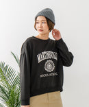 【DISCUS/ディスカス】カレッジロゴ 裏起毛スウェット 裾ラウンド