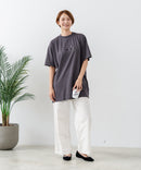 【C-FORTPOINT/フォートポイント】【動きやすいサイドスリット入り】フロントロゴ 刺繍チュニック ゆったりシルエット 体形カバー シンプル カジュアル