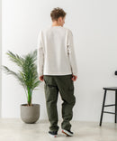 【BLUE STANDARD/ブルースタンダード】パフィースウェット 切り替え クルーネック トレーナー ストレッチ 春服