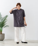 【C-FORTPOINT/フォートポイント】【動きやすいサイドスリット入り】フロントロゴ 刺繍チュニック ゆったりシルエット 体形カバー シンプル カジュアル