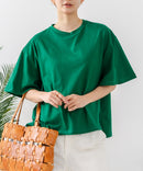 【C-FORTPOINT/フォートポイント】【ベルスリーブで魅せる、大人のこなれTシャツ。】ベルスリーブ オーバーサイズTシャツ 綿100％ 華奢見え ゆったり 二の腕カバー