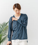 【C-FORTPOINT/フォートポイント】【接触冷感・UVカット機能付き】ボリューム袖カーディガン ぽわん袖 冷房対策 ひんやり 紫外線対策 日焼け防止 二の腕カバー