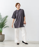 【C-FORTPOINT/フォートポイント】【動きやすいサイドスリット入り】フロントロゴ 刺繍チュニック ゆったりシルエット 体形カバー シンプル カジュアル