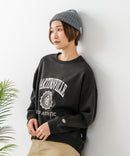 【DISCUS/ディスカス】カレッジロゴ 裏起毛スウェット 裾ラウンド