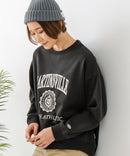 【DISCUS/ディスカス】カレッジロゴ 裏起毛スウェット 裾ラウンド