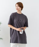 【C-FORTPOINT/フォートポイント】【動きやすいサイドスリット入り】フロントロゴ 刺繍チュニック ゆったりシルエット 体形カバー シンプル カジュアル