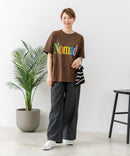【C-FORT POINT/フォートポイント】【夏でも快適に履ける薄手4.5オンスデニム素材】ベイカーワイドパンツ デニムパンツ ゆったり 太め ウエストゴム 体型カバー
