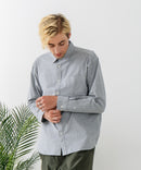 【BLUE STANDARD/ブルースタンダード】コットン100％ オックスレギュラーカラー リラックスシルエットシャツ ビズ オフィスカジュアル オンでもオフでも