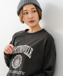 【DISCUS/ディスカス】カレッジロゴ 裏起毛スウェット 裾ラウンド