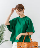 【C-FORTPOINT/フォートポイント】【ベルスリーブで魅せる、大人のこなれTシャツ。】ベルスリーブ オーバーサイズTシャツ 綿100％ 華奢見え ゆったり 二の腕カバー