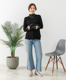 【C-FORT POINT/フォートポイント】シアー 切り替え ハイネック プルオーバー