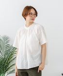 【C-FORTPOINT/フォートポイント】【涼やかな綿素材】総柄刺繍ブラウス コットン100% シャツ プルオーバー 涼しい 体型カバー ナチュラル ❘ジーンズメイト公式オンラインショップ