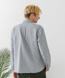 【BLUE STANDARD/ブルースタンダード】コットン100％ オックスレギュラーカラー リラックスシルエットシャツ ビズ オフィスカジュアル オンでもオフでも