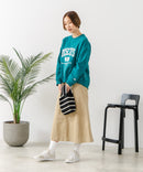 【DISCUS/ディスカス】カレッジロゴ 裏起毛スウェット 裾ラウンド