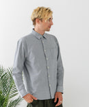 【BLUE STANDARD/ブルースタンダード】コットン100％ オックスレギュラーカラー リラックスシルエットシャツ ビズ オフィスカジュアル オンでもオフでも