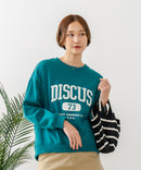 【DISCUS/ディスカス】カレッジロゴ 裏起毛スウェット 裾ラウンド