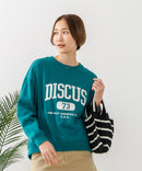 【DISCUS/ディスカス】カレッジロゴ 裏起毛スウェット 裾ラウンド
