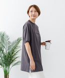 【C-FORTPOINT/フォートポイント】【動きやすいサイドスリット入り】フロントロゴ 刺繍チュニック ゆったりシルエット 体形カバー シンプル カジュアル