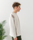 【BLUE STANDARD/ブルースタンダード】パフィースウェット 切り替え クルーネック トレーナー ストレッチ 春服