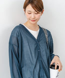 【C-FORTPOINT/フォートポイント】【接触冷感・UVカット機能付き】ボリューム袖カーディガン ぽわん袖 冷房対策 ひんやり 紫外線対策 日焼け防止 二の腕カバー